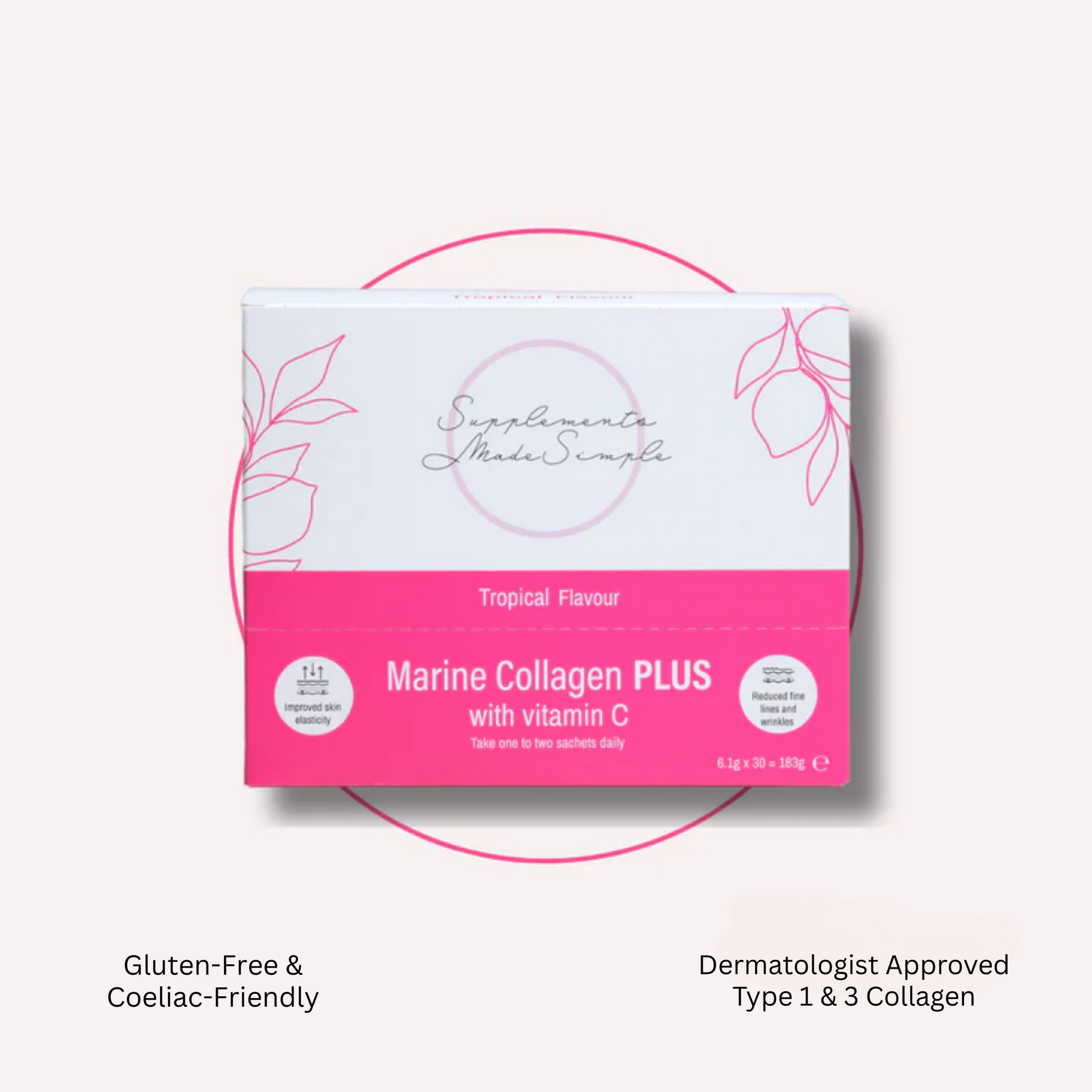 Marine Collagen PLUS with Vitamin C - Tropical - 30 x Sachets - 5g Collagen per Sachet