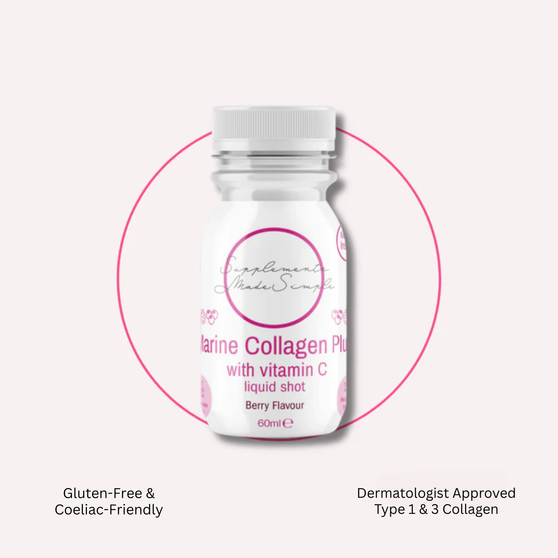 Marine Collagen PLUS with Vitamin C Liquid Shot - Berry - 30 Shots - 5g Collagen per Shot