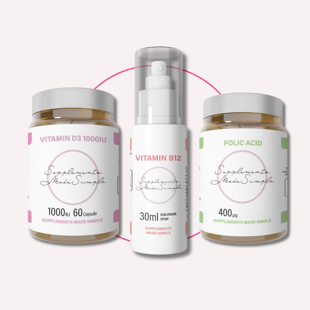 Immune Support Bundle – Vitamin D3 + Folic Acid + Vitamin B12