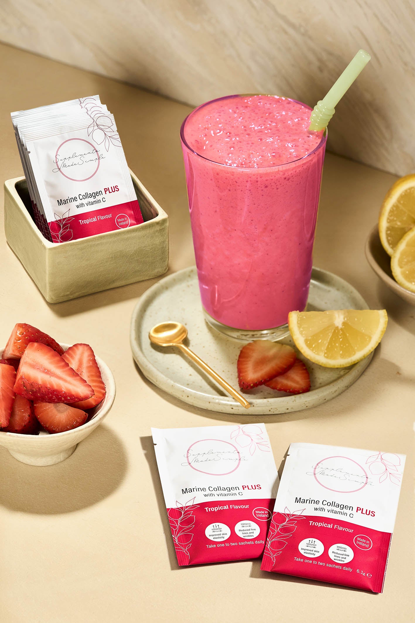 3 for 2 Marine Collagen PLUS with Vitamin C Bundle - Tropical - 3 x 30 Sachets - 5g Collagen per Sachet