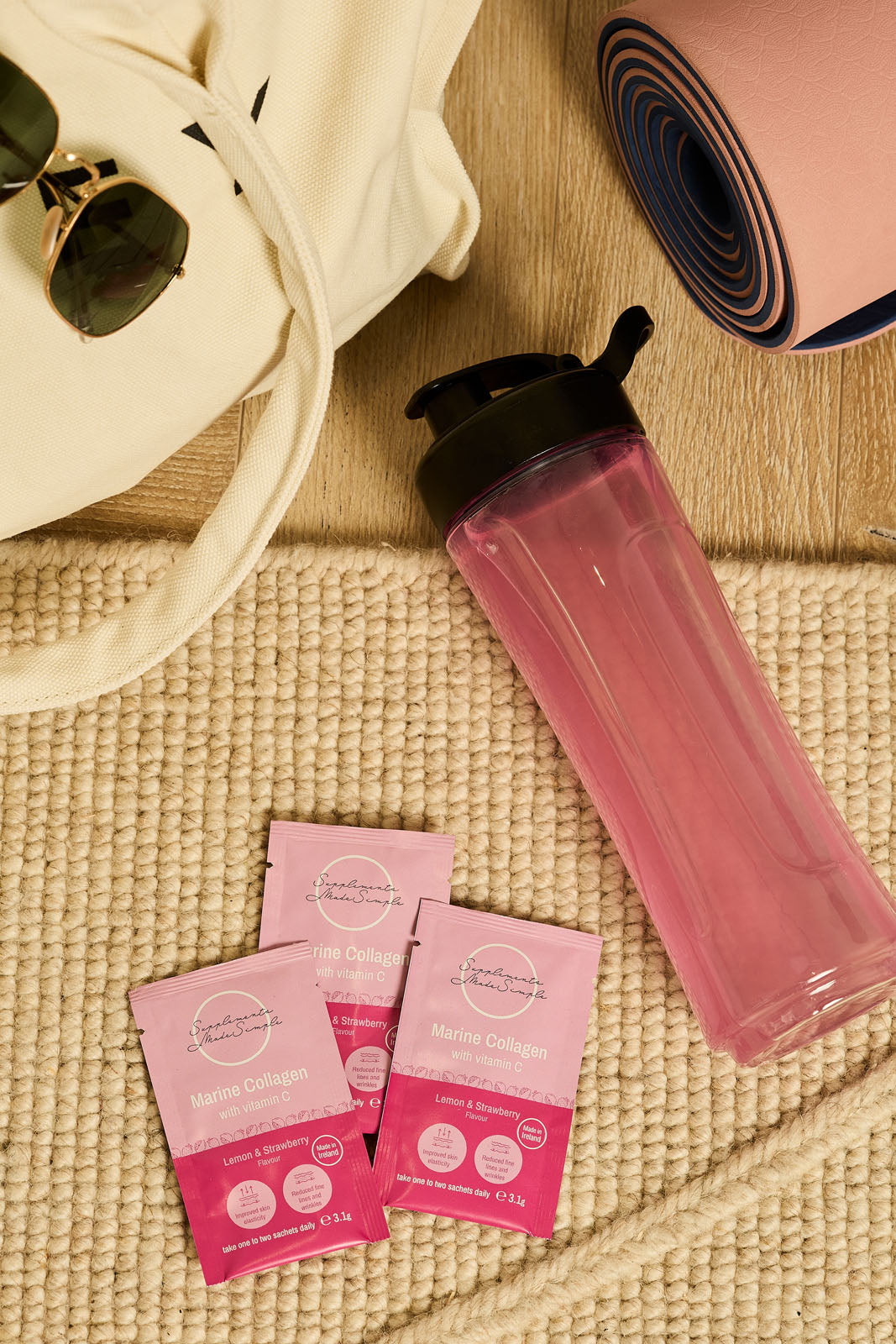 Marine Collagen with Vitamin C - Lemon & Strawberry - 30 x Sachets - 2.5g Collagen per Sachet