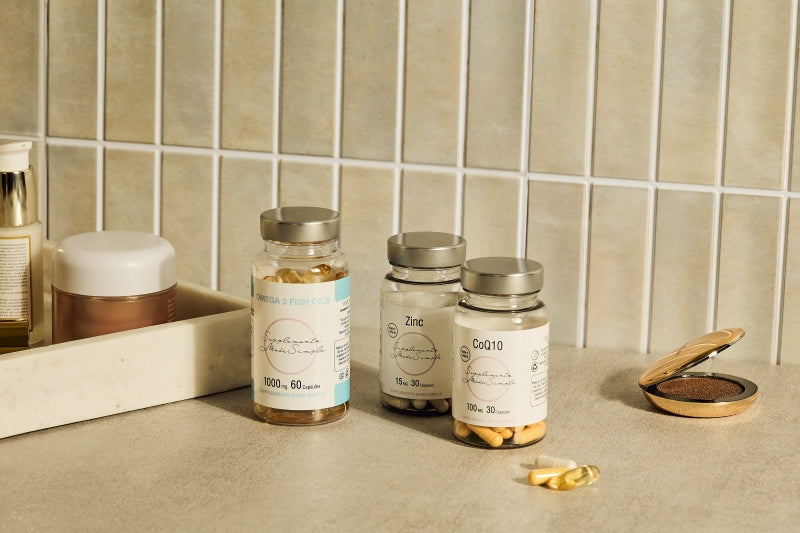 a bottle of zinc laying on top of a kitchen counter