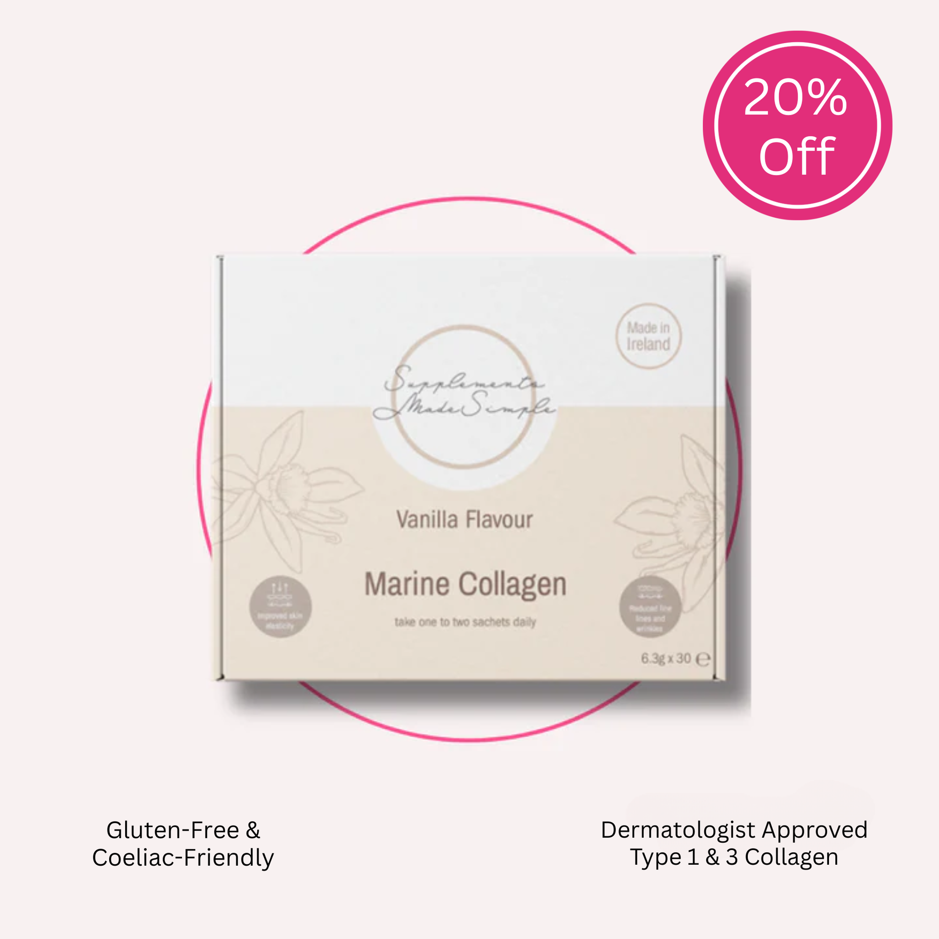 Vanilla Marine Collagen - 30 x Sachets - 5g Collagen per Sachet