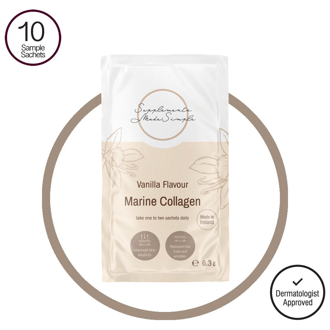 10 Vanilla Flavoured Marine Collagen Sample Sachets from Supplements Made Simple